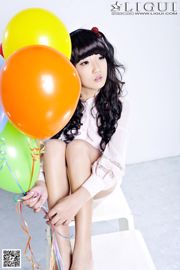 [丽 柜 LiGui] Модель Си Ци "Девушка-воздушный шар с шелковыми ногами", красивые ноги и нефритовые ступни, фото.