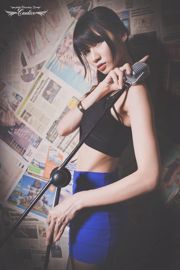 Cai Yixin Candice "Zwarte zijden gewikkelde rok en mooi beenmeisje" [Taiwanese schoonheid]
